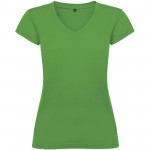 R66465U1-Victoria damska koszulka z krótkim rękawem i dekoltem w serek-Tropical Green s