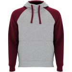 K1058B5C-Badet dziecięca dwukolorowa bluza z kapturem-Szary melanż, Garnet 3/4