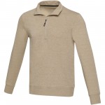 37546072-Tin sweter unisex Aware&trade; z materiał&oacute;w z recyklingu z zamkiem błyskawicznym na 1/4 długości-Oatmeal m