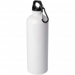 10086101-Oregon butelka na wodę o pojemności 750 ml z karabińczykiem wykonana ze stali nierdzewnej z jednowarstwową ścianką z certyfikatem RCS-Biały