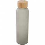 10083031-Matowa butelka ze szkła sodowo-wapniowego Lume 500 ml z zakrętką bambusową-Szary