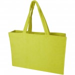 12075263-Torba plażowa Siam z materiału frotte z recyklingu GRS, o pojemności 13 l-Limonka