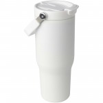 10086401-Kubek Bronx o pojemności 900 ml, z izolacją próżniową, wykonany ze recyklingowanej stali nierdzewnej z certyfikatem RCS i z miedzi, z wielofukncyjną zakrętką-Biały