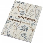 21024902-Notatnik A5 Novella Austen z miękką okładką z materiału z recyklingu, 50 kartek-Kość słoniowa