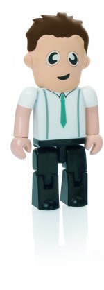USM6107-BUS1-WIE-4 GB-Pamięc USB Businessman Rubber People-wielokolorowy 4 GB