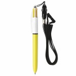 1098-0102-Długopis BIC 4 Colours Sun ze smyczą-żółty/biały