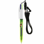 1116-0140-Długopis BIC 4 Colours Fluo ze smyczą-jasny zielony/biały