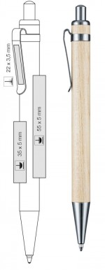82600-JAS-Długopis Timber Ritter-jasny brązowy