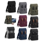 BG613-GRE-Vintage Laptop Backpack-grey marl/black