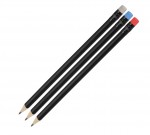 73772.08-Czarny matowy ołówek z kolorową gumką-czarny/czerwony