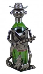 HNZW143-SRE-Metalowy stojak na butelkę Myśliwy-Srebrny