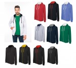 K466-ONV-4XL-Bluza Contrast Hooded Full Zip Kariban-oxford grey/navy 4XL