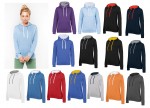 K465-PUR-M-Damska bluza Contrast Hooded Kariban-purple/oxford grey M