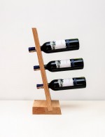 OORV-CP-Drewniany stojak na trzy wina Rivello-ciemny półmat