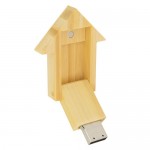 C10167-Bambusowy pendrive domek-brązowy